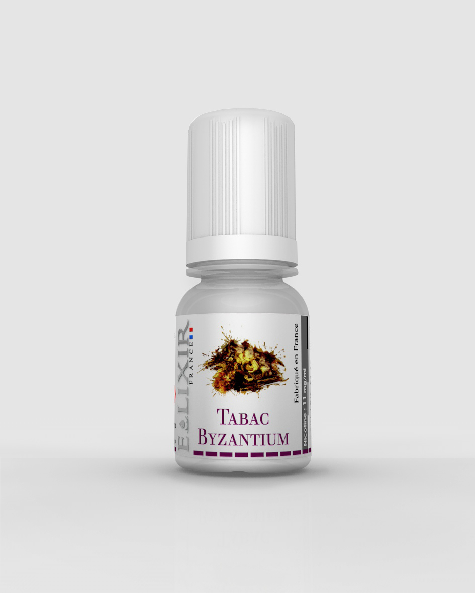 fiole de e-liquide elixir parfum tabac byzantium